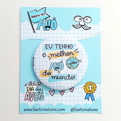 Iman personalizado "Eu tenho o melhor avô do mundo"