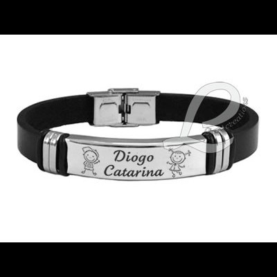 Pulseira c/ Gravação de Nomes + Bonecos
