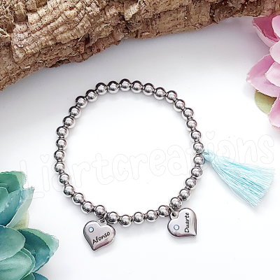 Pulseira elástica c/ corações personalizados