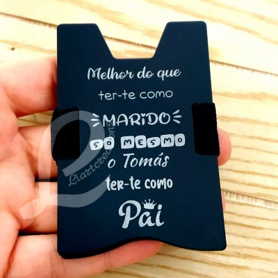 Porta-cartões personalizado. "Melhor que ter-te como marido..."