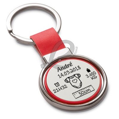 Porta-Chaves Redondo "Dados de Nascimento"