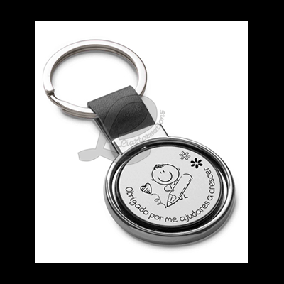 Porta-Chaves Redondo "Obrigado por me ajudares a crescer" - Várias Cores Disponíveis