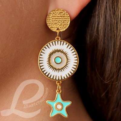 Brincos compridos c/ Estrela