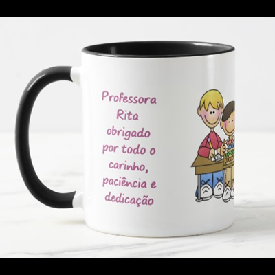 Caneca Professora obrigado pelo carinho, paciência e dedicação.