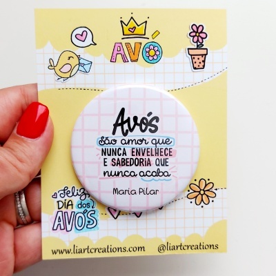 Iman personalizado "Avós, são amor que nunca envelhece e sabedoria que nunca acaba"