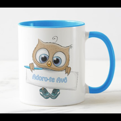Caneca "Coruja Adoro-te Avô + Para o Melhor Avô do Mundo"