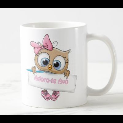Caneca "Coruja Adoro-te Avó + Para a Melhor Avó do Mundo"
