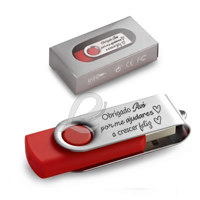 Pen USB 8GB "Obrigado Avó por me ajudares a crescer feliz"