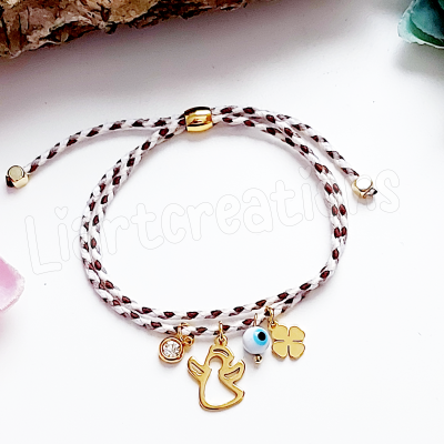 Pulseira amuletos em cordão