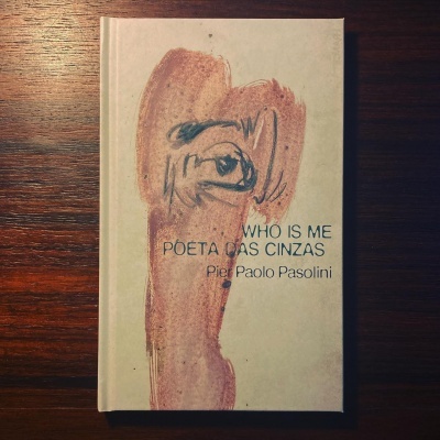 Livro com capa dura 'WHO IS ME POETA DAS CINZAS' com ilustração abstrata castanha.
