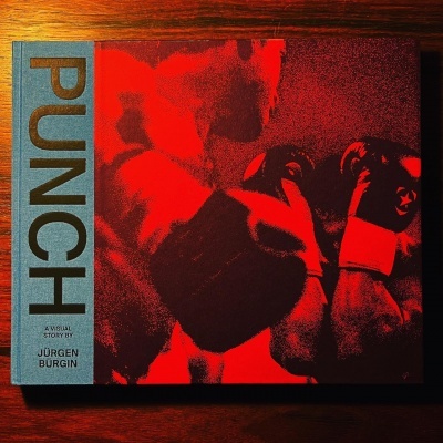 Capa de livro PUNCH com imagem de boxeadores e texto de autor Jürgen Burgin