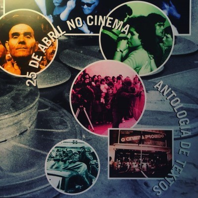 Capa de vinil 25 de Abril no cinema com fotos e textos