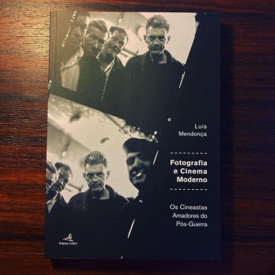 Capa de livro 'Fotografia e Cinema Moderno' com fotos a preto e branco de homens