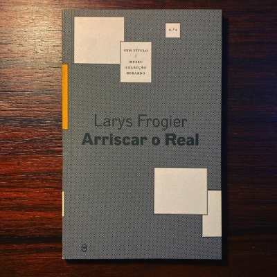 Livro Arriscar o Real de Larys Frogier sobre mesa de madeira escura