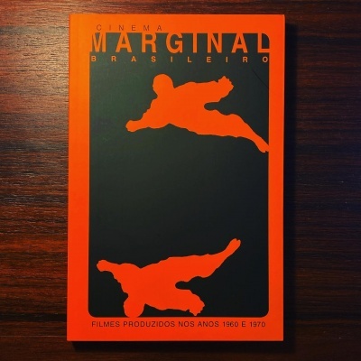 Capa de livro laranja e preto com texto e figuras humanas estilizadas.