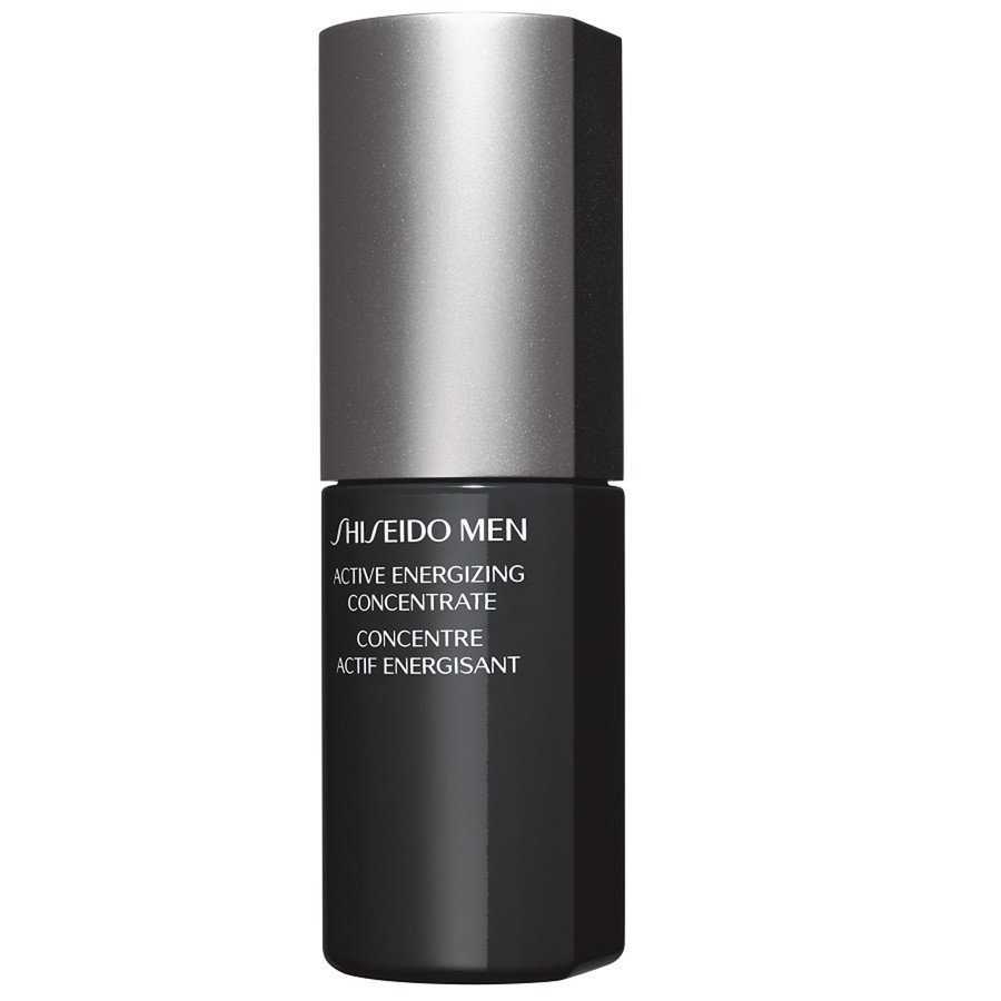 Frasco cosmético preto e prateado SHISEIDO MEN