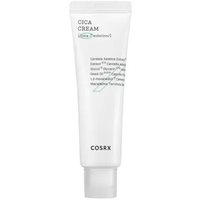 Frasco branco de creme COSRX CICA CREAM com texto em preto e verde