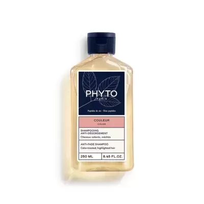 Frasco de shampoo Phyto Paris para cabelo colorido