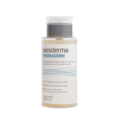 Frasco transparente com tampa branca do produto Sesderma HIDRADERM