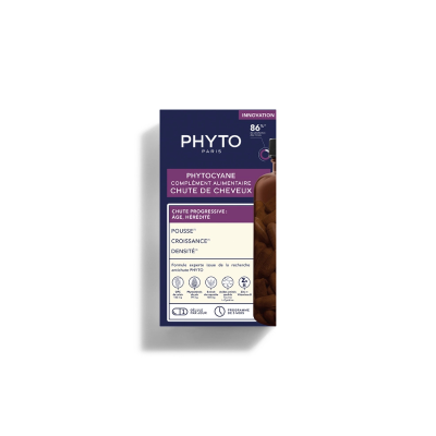 Embalagem de suplemento alimentar PHYTOCYANE para queda progressiva de cabelo