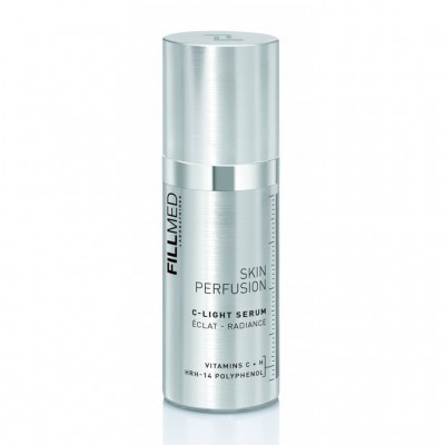 Frasco prateado de sérum de rosto Fillmed Skin Perfusion C-Light Serum