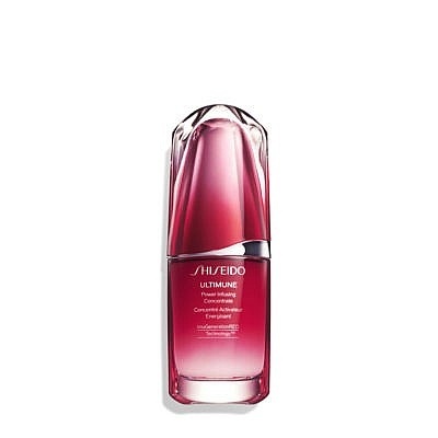 Frasco de vidro vermelho do concentrado Shiseido Ultimune
