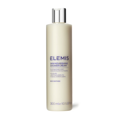 Frasco creme de creme de duche SKIN NOURISHING da ELEMIS com tampa prateada