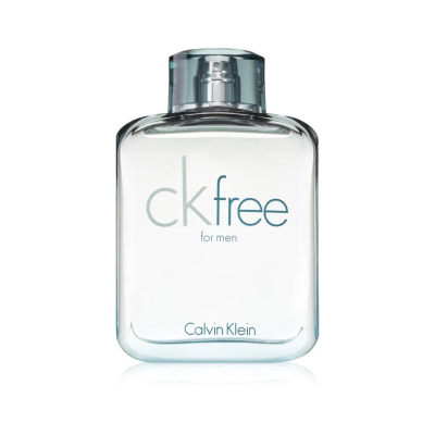 Frasco de perfume masculino Calvin Klein ck free em vidro transparente