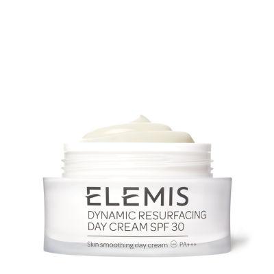 Pote branco aberto de creme facial ELEMIS Dynamic Resurfacing Day Cream SPF 30