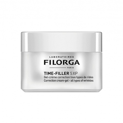 Pote branco de creme FILORGA TIME-FILLER 5 XP com tampa prateada
