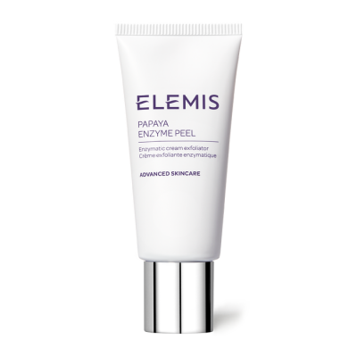 Tubo branco de creme ELEMIS PAPAYA ENZYME PEEL com tampa prateada