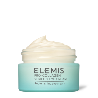Pote de creme ocular ELEMIS Pro-Collagen Vitality Eye Cream aberto
