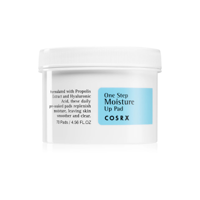 Frasco de plástico branco com tampa contendo discos de um produto hidratante