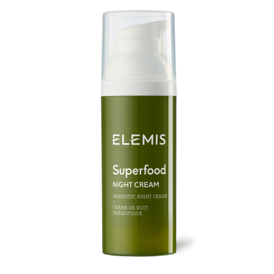 Frasco de creme noturno verde da ELEMIS com tampa transparente