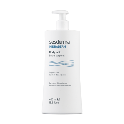 Frasco branco de leite corporal Sesderma HIDRADERM com doseador