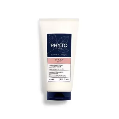 Bisnaga branca de condicionador Phyto Paris Couleur com tampa azul