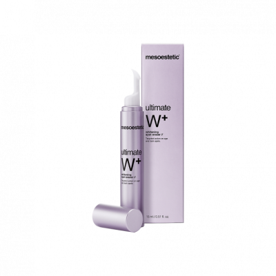Frasco e embalagem ultimate W+ whitening spot eraser I mesoestetic prata