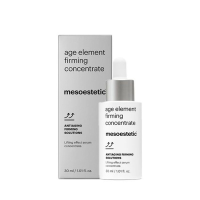 Frasco e caixa do sérum firmador age element firming concentrate da mesoestetic