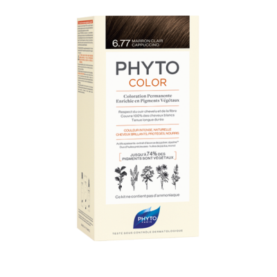 Caixa de tinta de cabelo PHYTOL COLOR 6.77 Marron Clair Cappuccino