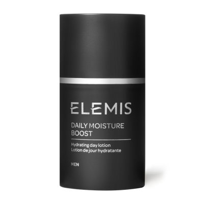 Frasco preto fosco ELEMIS Daily Moisture Boost para homens