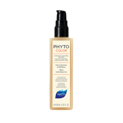 frasco de produto capilar PHYTO COLOR bege com doseador preto