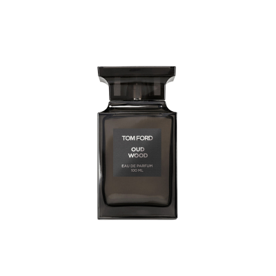Frasco preto de perfume Tom Ford Oud Wood