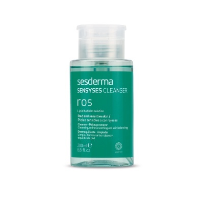 Frasco de produto Sesderma SENSYSES CLEANSER ros para peles sensíveis