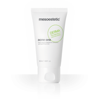 Frasco branco de tratamento para acne da mesoestetic