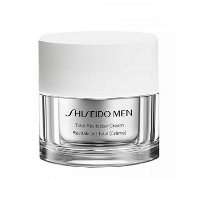Creme facial Shiseido Men Total Revitalizer Cream em frasco com tampa branca