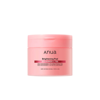 Recipiente rosa de plástico com Brightening Pad Anua Niacinamide 5% + TXA
