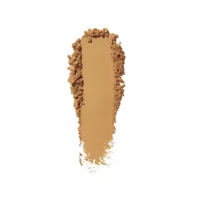 Pó compacto bege com textura esfarelada