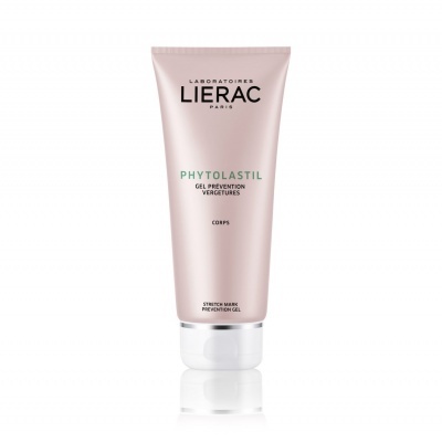 Gel Phytolastil da Lierac em tubo rosa claro com tampo branco prateado