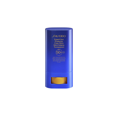 Protetor solar em stick azul Shiseido Expert Sun FPS 50+