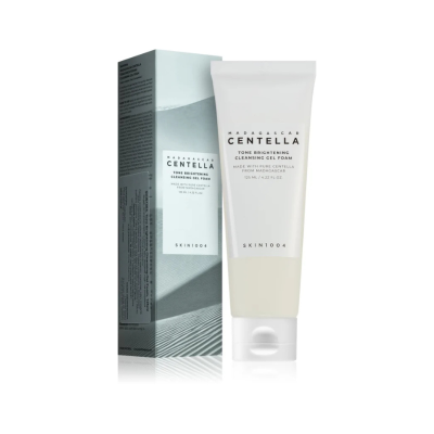 Gel de limpeza facial Madagascar Centella SKIN1004 com tubo branco e caixa cinzenta